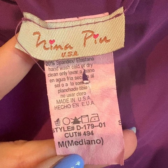 Vintage Nina Piu Purple Sleeveless Bodycon Dress Size Medium Asymmetrical Fairy - Picture 3 of 8